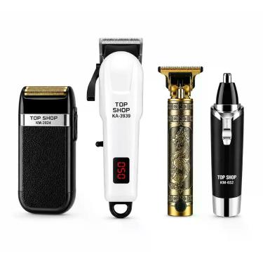 Imagem de Barbeador Shaver Corte Navalhado + Combo Completo De Máquinas Uso Prof