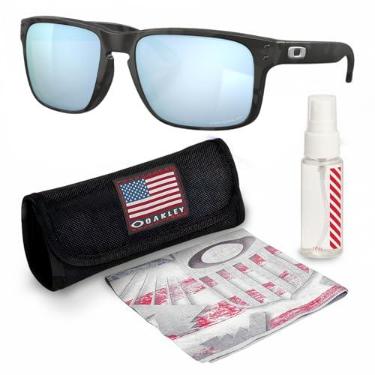 Imagem de OAKLEY Armação camuflada preta fosca Holbrook OO9102 – Lente polo de água profunda Prizm, óculos de sol polarizados em formato quadrado com kit de óculos oficial eSHADES, Camuflagem preta fosca