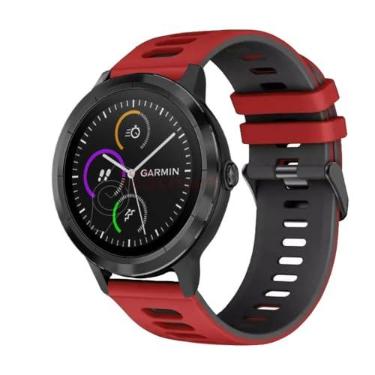 Imagem de Pulseira de Silicone Esportiva Marca 123Smart Compativel com GT2 46mm GT3 46mm GT4 46mm GT Runner 46mm Venu 2 45mm Venu 3 45mm Vivoactive4 45mm Vivoacitive5 45mm Forenrunner 255 46mm Forenrunner 255 Music 46mm Forerunner 745 Forerunner 945