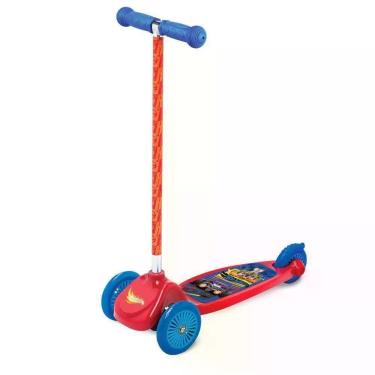 Imagem de Patinete Infantil F00551 3 Rodas 120mm Alumínio PU 50kg Amarelo Hot Wheels