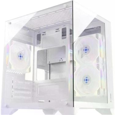 Imagem de Gabinete Gamer Fortrek Clarity Branco Lateral Vidro