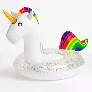 Imagem de Boia Inflável Unicórnio Suplayer Com Glitter Arco-Íris Para Piscina e 