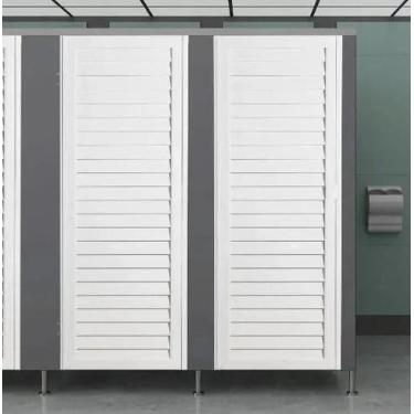Imagem de Porta Vestiário Alumínio Palheta Branco Brilhante 170x70 Com Fechadura
