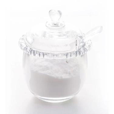 Imagem de Açucareiro De Cristal com Colher Coração Bolinhas Pearl 9,5x12cm Lyor