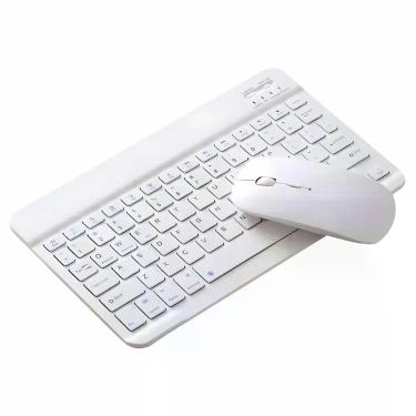 Imagem de Kit Teclado e Mouse Sem Fio Branco Ergonômico Silencioso para Computad