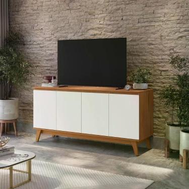 Imagem de Aparador Kappesberg 4 Portas Canela/branco 156cm