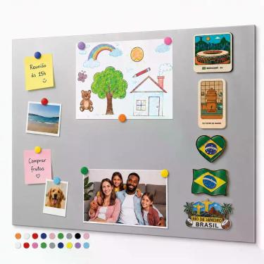 Imagem de Mural Painel P/ Fotos, Recados, Souvenirs + 18 Imãs - 40x60 - - M-Plan