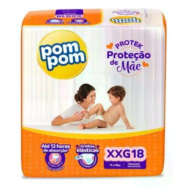 Imagem de Fralda Pom Pom Derma Protek jumbo XXG 18 unidades sem gênero