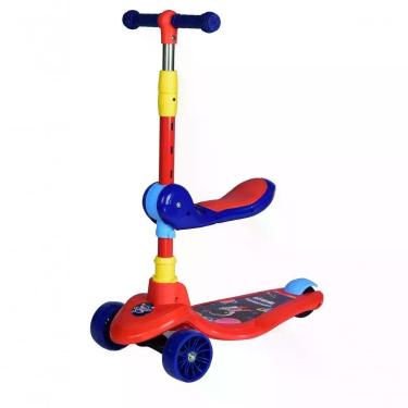 Imagem de Patinete Infantil com Assento 2 em 1 para Equilibrio Rodas em LED Azul Unitoys Certificado INMETRO