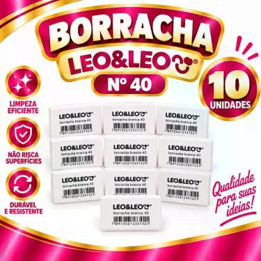Imagem de Kit Boarracha Branca 40 Leo & Leo Quadrada 1 - 3 - 5 e 10 Unidades, 10