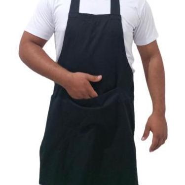 Imagem de Avental De Brim Preto P/ Cozinha Restaurante Lanchonete - topbrasil