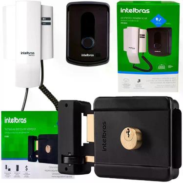 Imagem de Porteiro Eletrônico Interfone Intelbras + Fechadura Eletrica Ipr 8010 