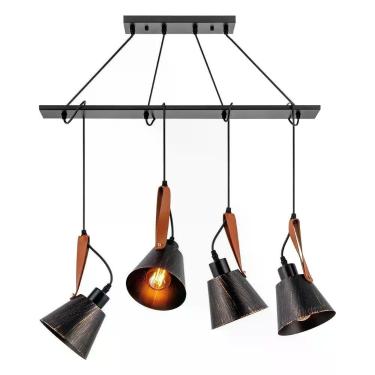 Imagem de Luminária Pendente Cyamu Design Clássico e Elegante Preto e Dourado Kala 78CM
