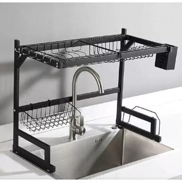 Imagem de Escorredor de Louças Suspenso de Parede em Aço Inox – Compacto, Resistente, Moderno e de Fácil Instalação para Cozinhas Organizadas
