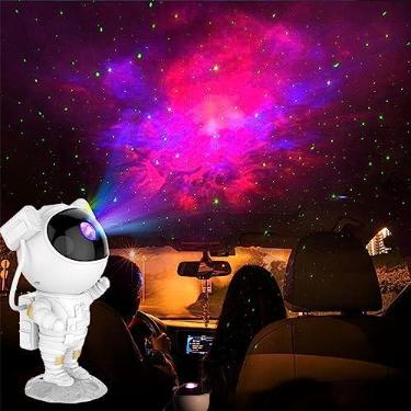 Imagem de magical JD Projetor de luz galáxia, projetor de estrela de astronautas para luz noturna de quarto com brilho ajustável e velocidade
