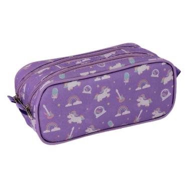 Imagem de Estojo Infantil Feminino Duplo Ls Bolsas Poneis - L S BOLSAS E MOCHILA