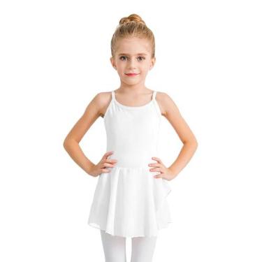 Imagem de Stelle Collant de balé infantil para meninas, collant de dança para meninas, roupa de balé infantil para estúdio ao ar livre uso diário, Estilo 1 - branco, 4-5 Anos
