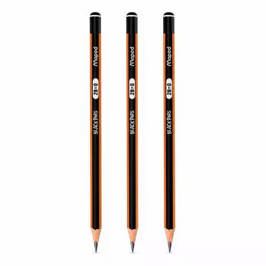 Imagem de Kit com 3 Lápis Preto Maped Black Peps Graduado 2B  Traço Macio e Inte