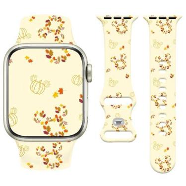 Imagem de Watbro Pulseira de relógio de Halloween compatível com Apple Watch de 38 mm, 40 mm, 41 mm, 42 mm, 44 mm, 45 mm, 46 mm, 49 mm e 42 mm, para Apple Watch séries 10, 9, 8, 7, 6, 5, 4, 3, 2 e 1 SE, Ultra