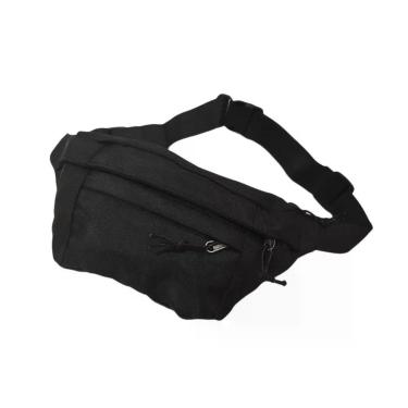 Imagem de Pochete Bolsa Grande Transversal Ajustável Lisa Celular Dinheiro Preto