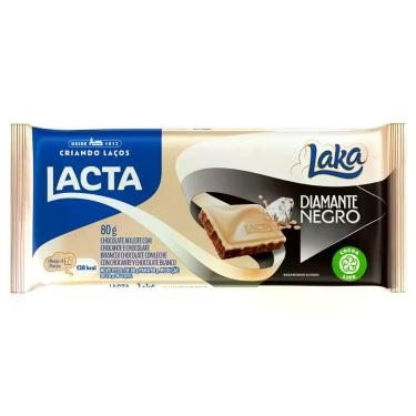 Imagem de Chocolate Branco e Ao Leite Diamante Negro Laka 80g - Lacta