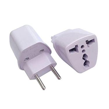 Imagem de Adaptador De Tomada Universal Padrão Europeu UK Para Brasileiro Bivolt 10a Benjamin Internacional Com Plug Nacional Portátil Para Viagens Preto E Branco LINHA PREMIUM DUPIN (BRANCO)