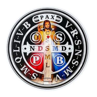 Imagem de Adesivo Medalha de São Bento com Jesus Misericordioso 10 cm - FORNECED