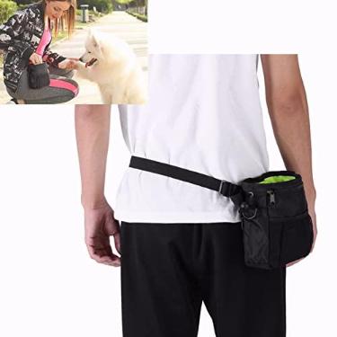 Imagem de Bolsa de Treino para Cachorro Obediência Treinamento Cintura Bolsa de Recompensa para Animais de Estimação Bolsa de Armazenamento de Pequenos Itens com Alça de Ombro/Cintura e Dispensador de Bolsa de Pó Embutido (Preto)