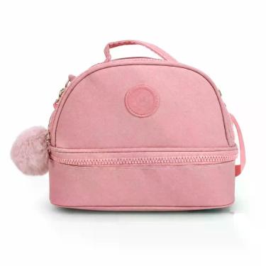 Imagem de Bolsa Térmica Feminina Compacta Com Alça Ajustável Pom Pom Estilosa Mo