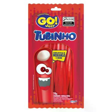 Imagem de Bala GO! Jelly Tubinho Morango e Creme 70g - Riclan