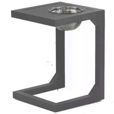 Imagem de Mesa Lateral Em Alumínio Tampo Balde Ripado Varanda, Jardim Cinza