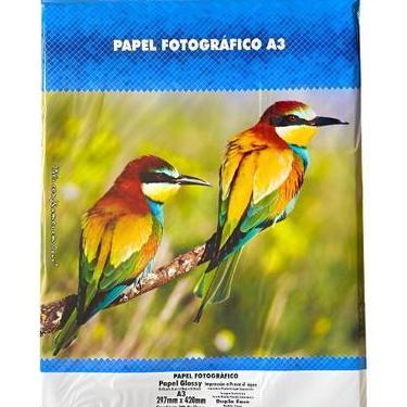 Imagem de Papel Fotográfico Glossy A3 Dupla Face 220g 20 Folhas Branco  Kit 4un 