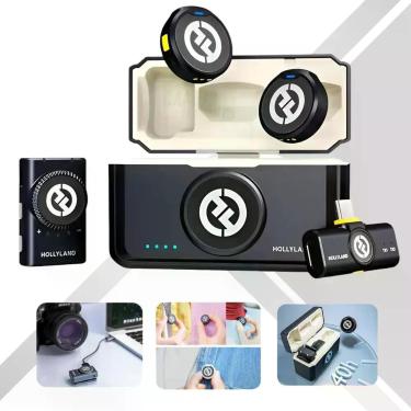 Imagem de Microfone Hollyland Lark M2 Combo Duo Para 2 Pessoas Duplo, Preto
