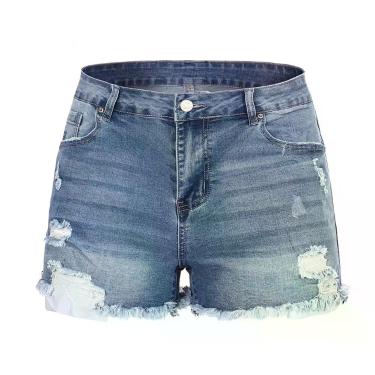 Imagem de Shorts THUNDER STAR Feminino Cintura Média Jeans Rasgado Tamanho G