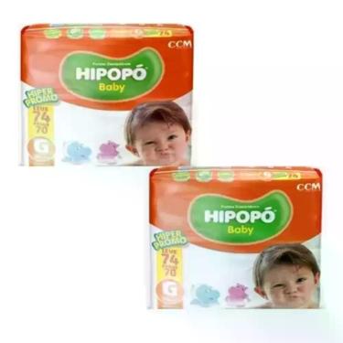 Imagem de Fralda infantil Hipopo Hiper 2 Pacotes Tamanho G Com 148 Unidades