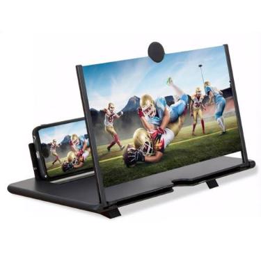 Imagem de Lupa de tela de telefone de 12 polegadas, amplificador de tela portátil 3D HD para celular com suporte dobrável para assistir a filmes e vídeos