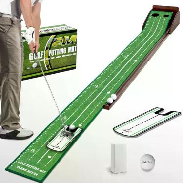 Imagem de Tapete de Putting de Golfe Eleko Meyar Portátil para Uso Interno, Verd