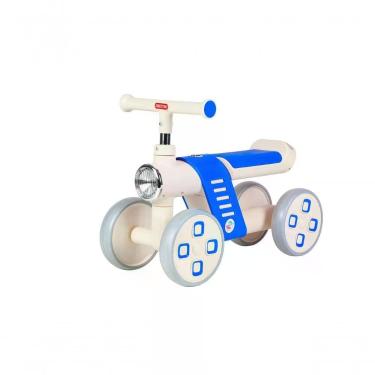 Imagem de Mini Bike Infantil Equilíbrio 4 Rodas Andador sem Pedal com Farol e Luzes Azul Unitoys