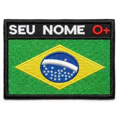 Imagem de Patch Bandeira Brasil Ou Seu Estado + Nome E Sangue 7 x 5 - Alto Padrã