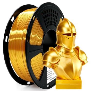 Imagem de Filamento PLA de 1,75 mm, Filamento de impressora 3D Geeetech Seda PLA 1,75 mm para impressora 3D e caneta 3D, 1 kg 1 carretel, Silk Gold