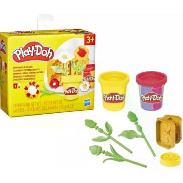 Imagem de G2476 massa de modelar playdoh flores com 02 potes girassóis e margari