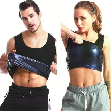 Imagem de Regata Queima Gorduras Barriga Masculina Camiseta Térmica Efeito Sauna