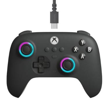 Imagem de Controle com fio 8BitDo Ultimate C para Xbox - joysticks Hall Effect, iluminação RGB, Cinza Escuro