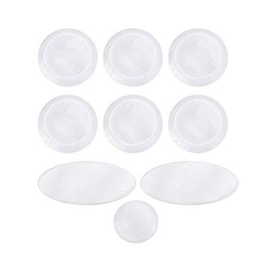 Imagem de Botão de chave embutido, 9 peças/conjunto requintado branco pérola capa de chave com botões para saxofone de saxofone de alto tenor Soprano