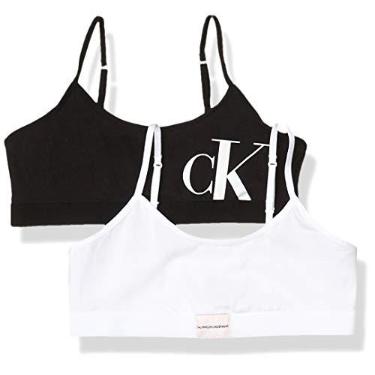 Imagem de Calvin Klein Moderno para Meninas, Pacote com 2 - Ck Branco/Preto, 10-12