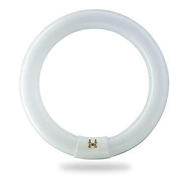 Imagem de BULBMASTER Lâmpada circular fluorescente FC8T9/CW de 22 watts 20 polegadas redonda T9, branco frio 4100K, 1120 lúmens G10Q 4 pinos base 22W luzes de teto circulares