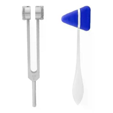 Imagem de Kit Diapasão Médico 128 Hz + Martelo Neurológicos Taylor - BIC,  Azul