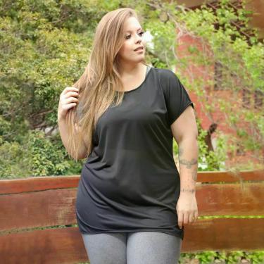 Imagem de Blusa Camiseta Básica Feminina Plus Size Dry Fit Seca Rápido - Fitmoda
