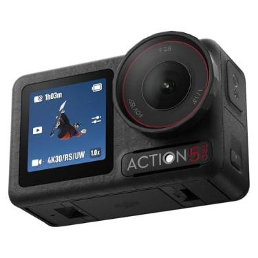 Imagem de Combo Osmo Action 5 Pro Essential, câmera à prova d'água com sensor de 1/3.3 cm, vídeo 4K/120fps, rastreamento de assunto, estabilização, telas sensíveis ao toque OLED duplas, câmera de ação 4K ideal