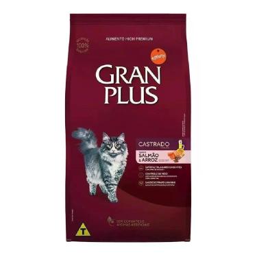 Imagem de Ração Gran Plus Menu Gatos Castrados Sabor Salmão Arroz 3kg - Congratu